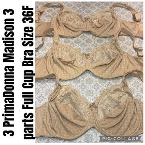 3 PrimaDonna Madison 3 parts Full Cup Bra Size 36F